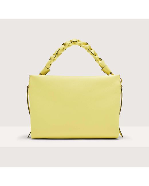 Coccinelle Yellow Two-Sided Leather Shoulder Bag Boheme Medium
