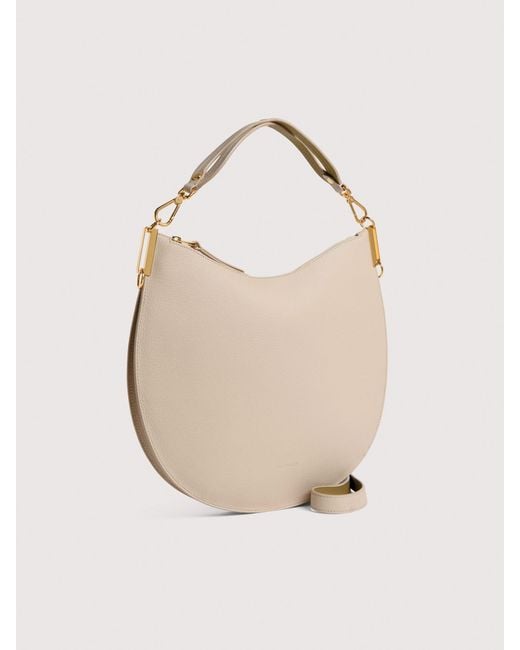 Coccinelle Natural Two-Sided Leather Shoulder Bag Sunup Large