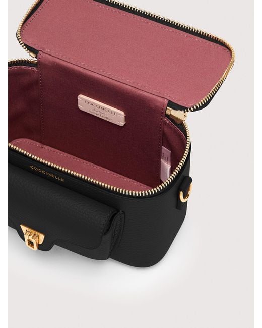 Coccinelle Black Grained Leather Minibag Beat Generation
