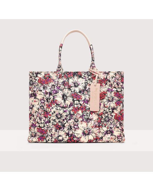Coccinelle Pink Floral Print Fabric Handbag Never Without Bag Cross Flower Print Medium