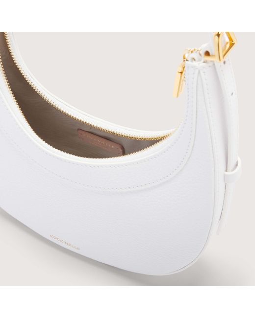 Minibag in Pelle con grana Whisper di Coccinelle in White