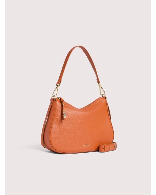 Coccinelle Orange Hobo Bag Aus Genarbtem Leder Nory Small