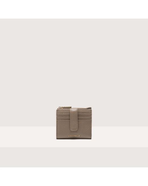 Coccinelle Natural Small Grained Leather Wallet Metallic Soft