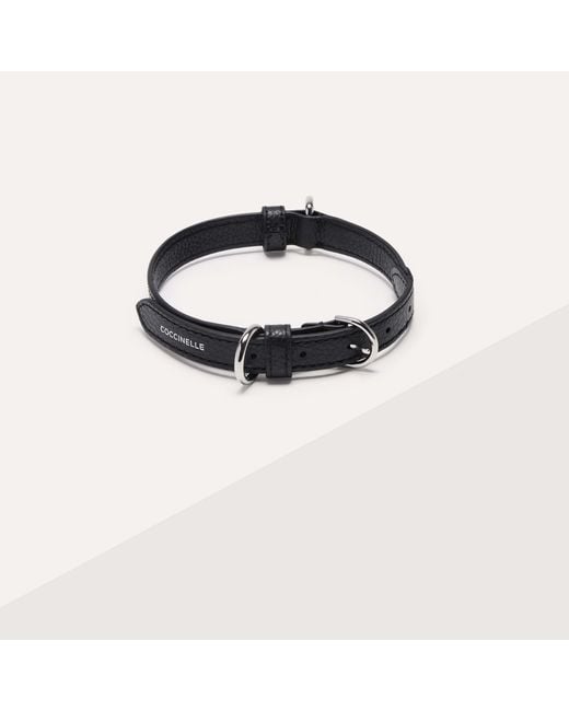 Coccinelle Black Monogram Coated Canvas And Grained Leather Collar Pet Accessories