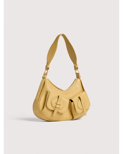 Coccinelle Metallic Grained Leather Shoulder Bag Mavery Pocket Small