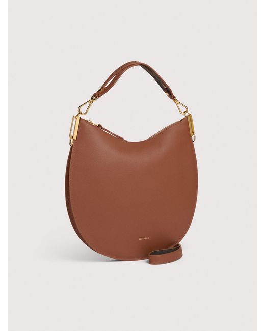 Coccinelle Brown Two-Sided Leather Shoulder Bag Sunup Large