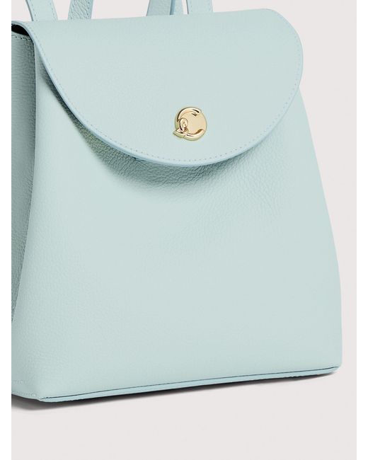 Coccinelle Blue Grained Leather Backpack Nikla Mini