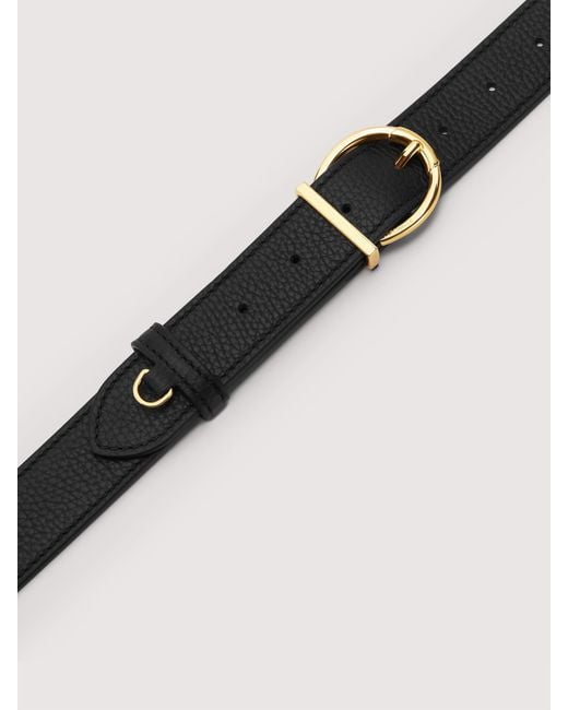 Coccinelle Black Grained Leather Shoulder Strap Beth