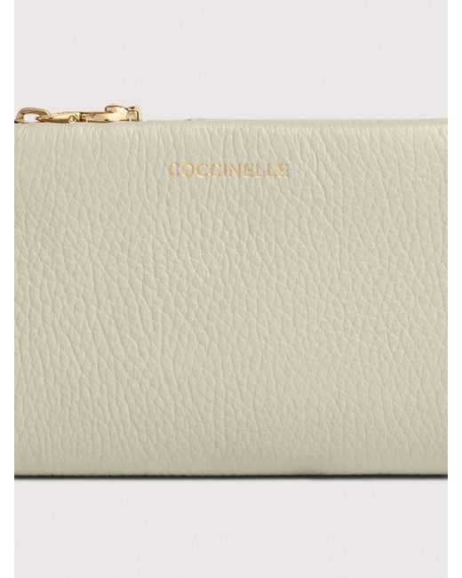 Coccinelle Natural Medium Grained Leather Wallet C-Me Large