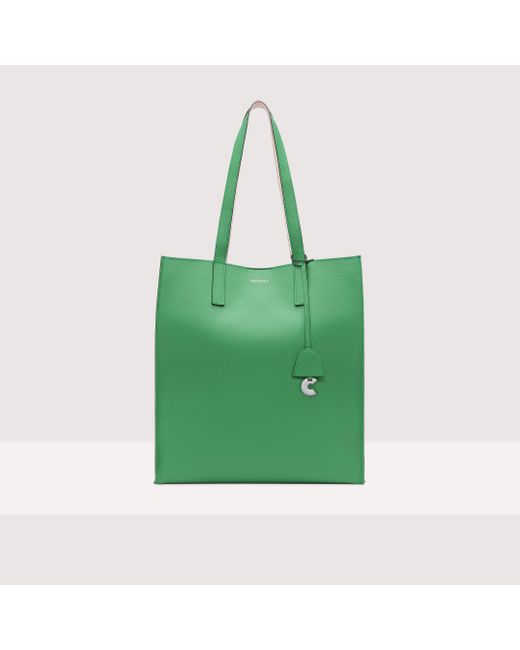 Coccinelle Green Doubleface-Leder Shopper Easy Shopping Large