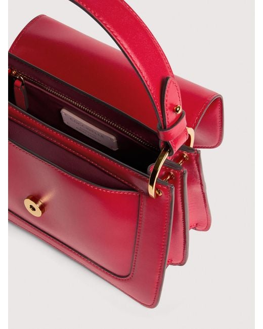 Coccinelle Red Smooth Calf Leather Handbag C-Me Small