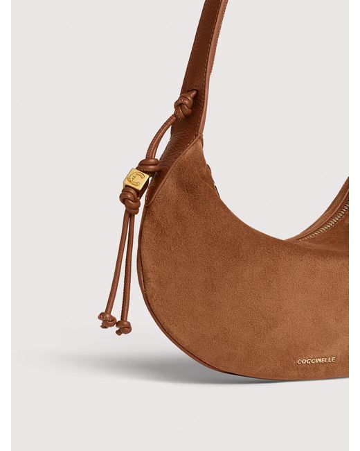 Coccinelle White Suede Shoulder Bag Thess Small