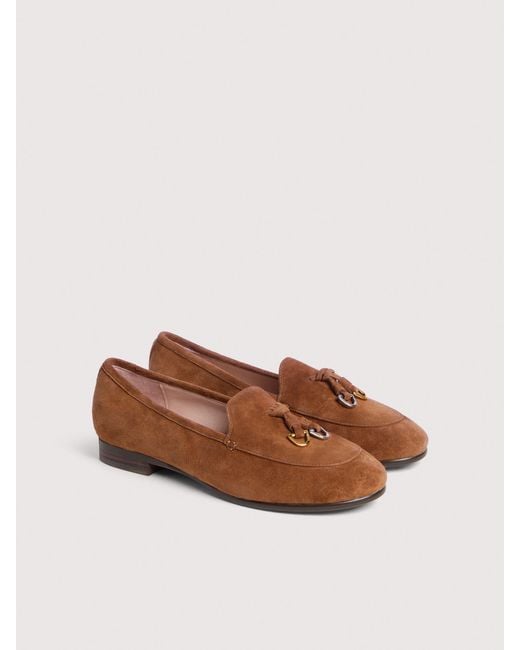 Coccinelle Brown Smooth Leather Loafers Loop Suede