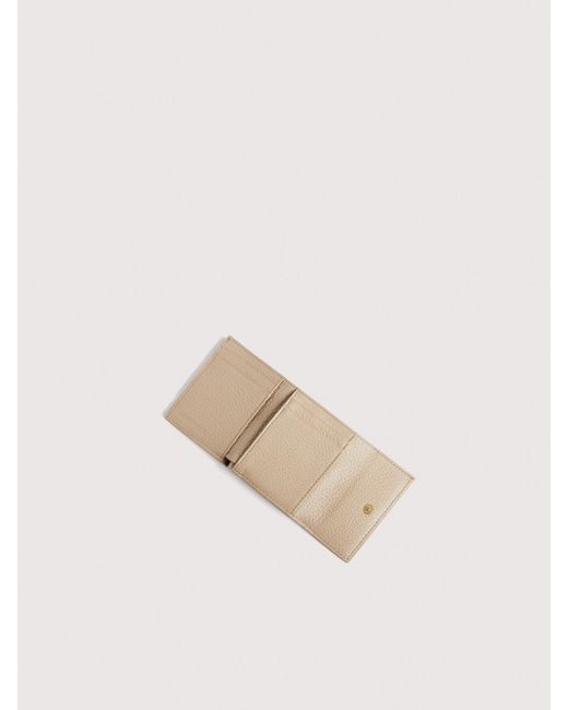 Coccinelle Natural Small Grained Leather Wallet Metallic Small