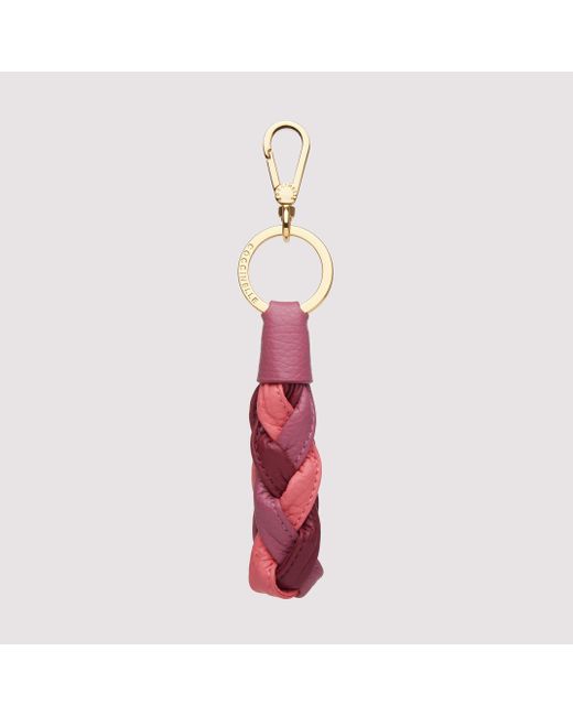 Coccinelle Pink Schlüsselanhänger aus Leder und Metall Boheme Multicolor