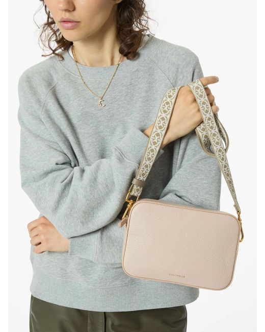 Coccinelle Metallic Fabric Shoulder Strap Monogram