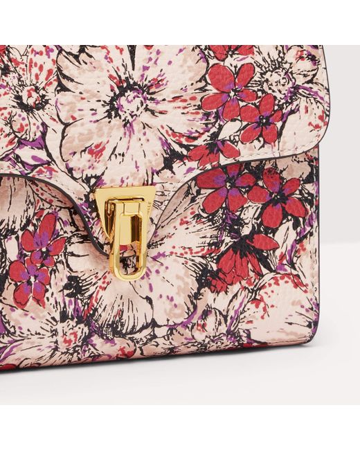 Coccinelle Pink Floral Print Leather Minibag Beat Flower Print