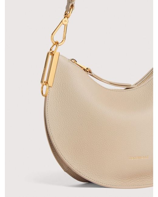 Coccinelle Natural Two-Sided Leather Shoulder Bag Sunup Small