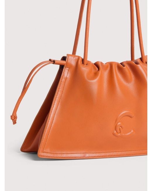 Coccinelle Orange Smooth Leather Shoulder Bag Dulse Medium