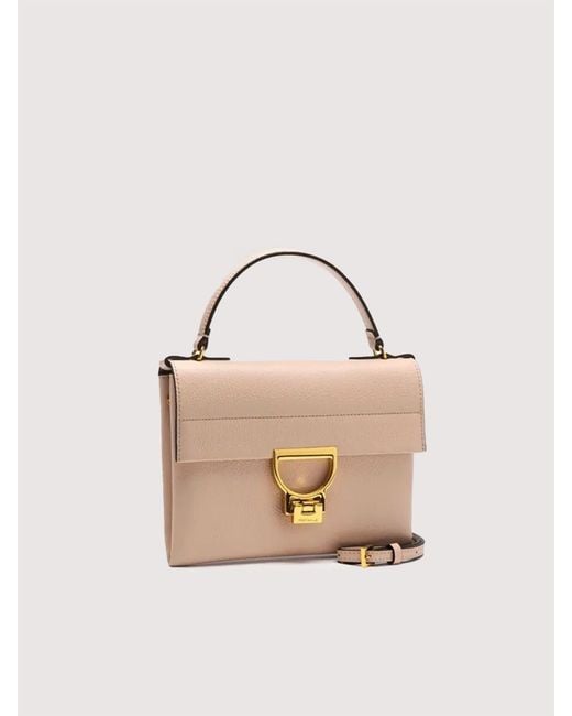 Coccinelle Pink Grained Leather Clutch Bag Arlettis Mini