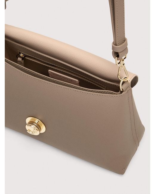 Coccinelle Natural Two-Sided Leather Shoulder Bag Nikla Medium