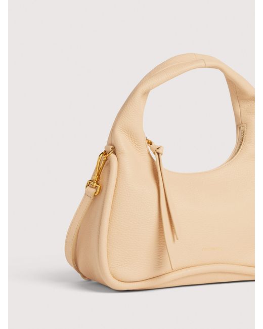 Coccinelle Natural Schultertasche Aus Genarbtem Leder Sven Medium