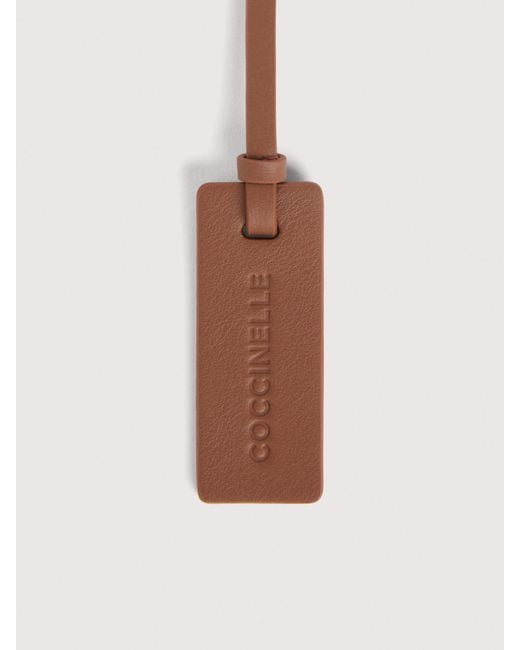 Coccinelle White Smooth Leather Tag Targhetta Personalizzabile