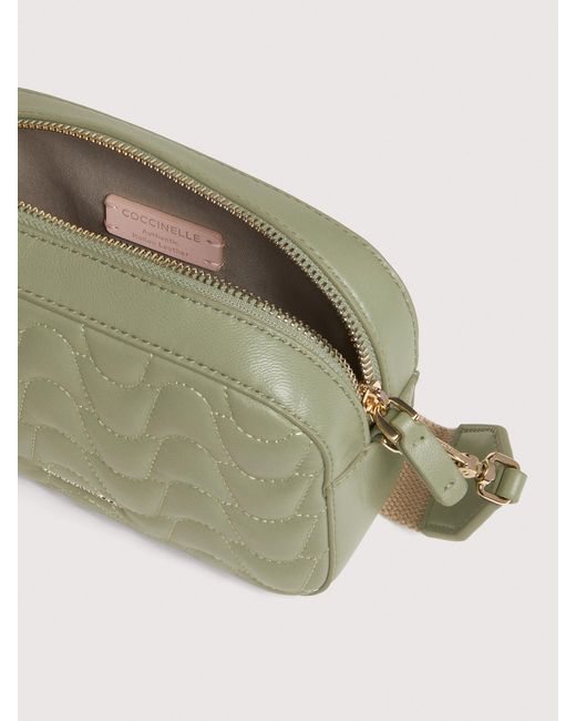 Coccinelle Natural Smooth Quilted Leather Minibag Tebe Quilted Plectrum
