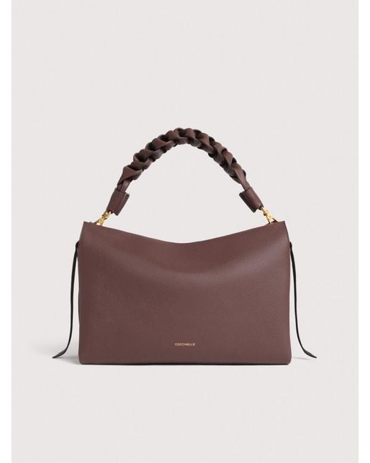 Coccinelle Purple Two-Sided Leather Shoulder Bag Boheme Medium
