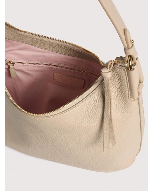 Coccinelle Natural Grained Leather Shoulder Bag Rebekka Small