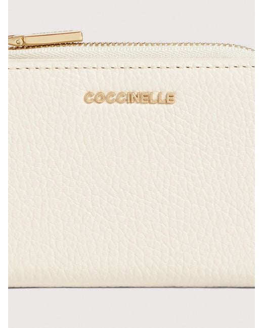 Coccinelle Natural Small Grained Leather Wallet Metallic Small