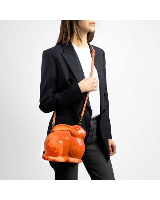 Coccinelle Orange Reclaimed Plastic And Grained Leather Crossbody Bag Rabbit Bag