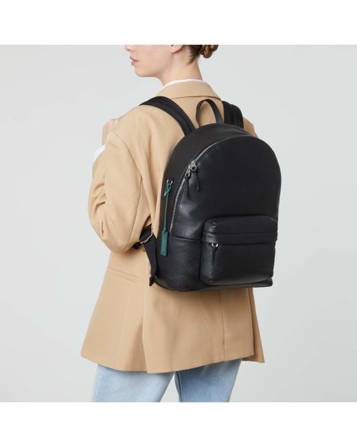 Coccinelle Black Grained Leather Backpack Smart To Go