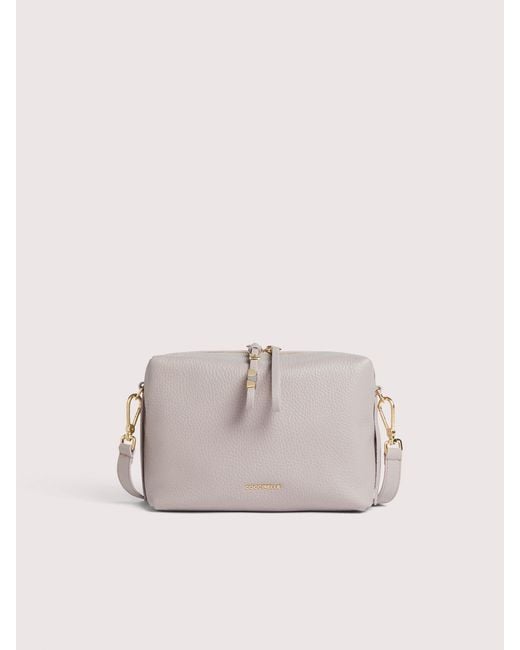 Coccinelle Natural Grained Leather Crossbody Bag Nory Small