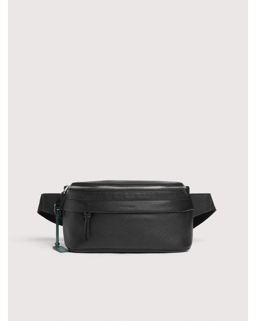 Coccinelle Black Grained Leather Waist Bag Smart To Go Medium
