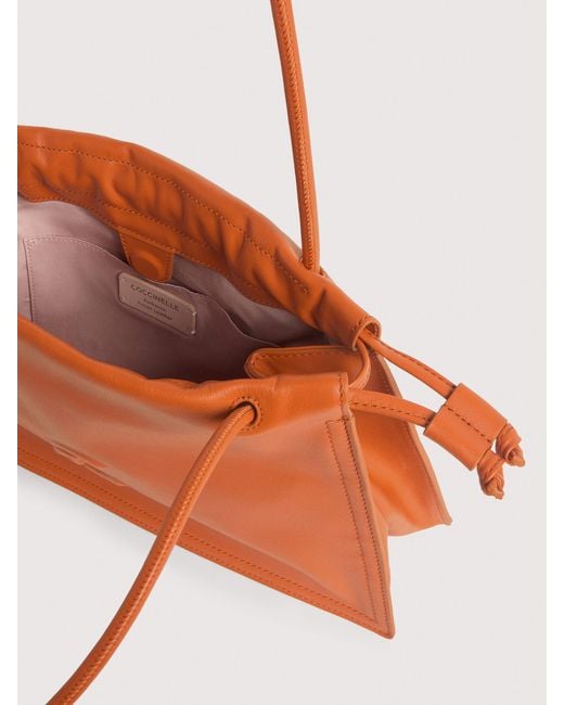 Coccinelle Orange Smooth Leather Shoulder Bag Dulse Medium