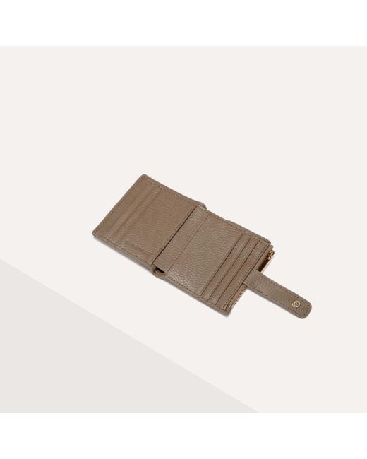 Coccinelle Natural Small Grained Leather Wallet Metallic Soft