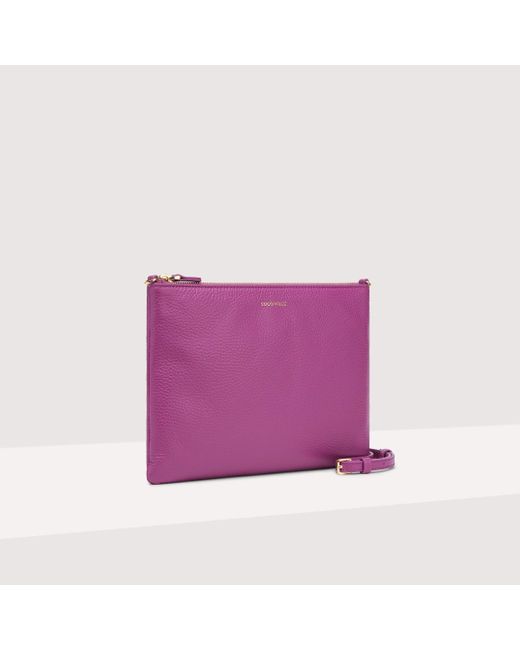 Coccinelle Purple Grained Leather Crossbody Bag Best Crossbody Medium