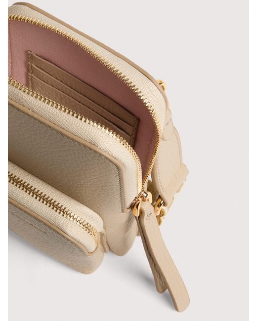 Coccinelle Natural Grained Leather Phone Holder Pixie Mini