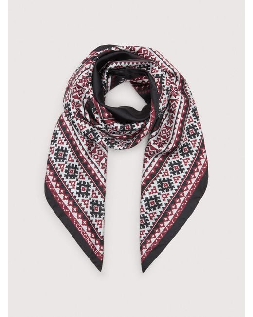 Coccinelle Multicolor Silk Foulard Nordic Frames