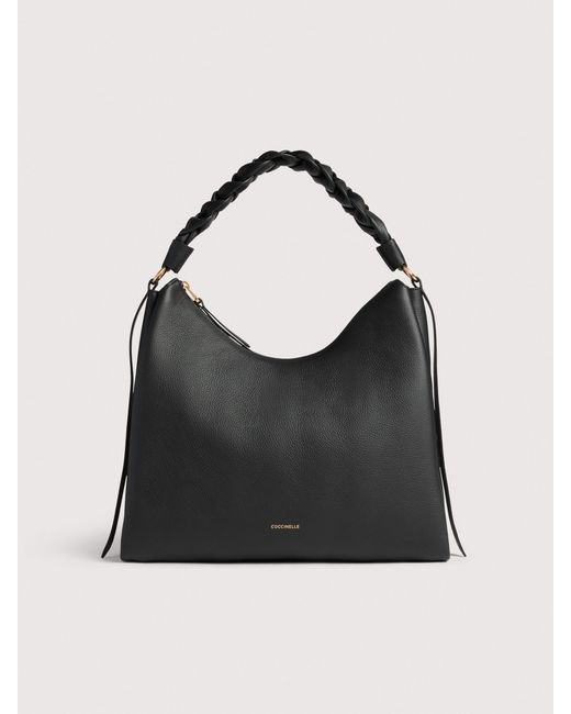 Coccinelle Women's Black Two-Sided Leather Shoulder Bag Boheme Medium