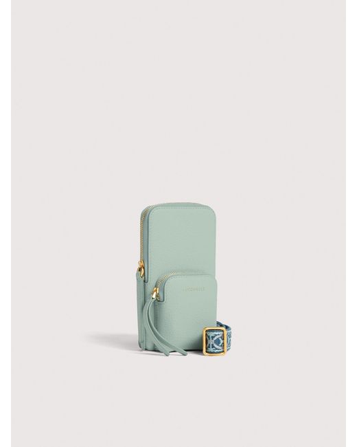 Coccinelle Green Grained Leather Phone Holder Pixie Mini