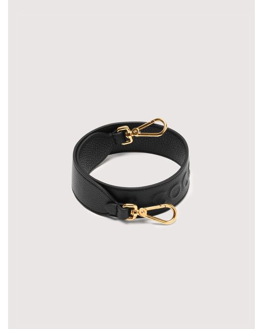 Coccinelle Black Grained Leather Shoulder Strap Myrtha