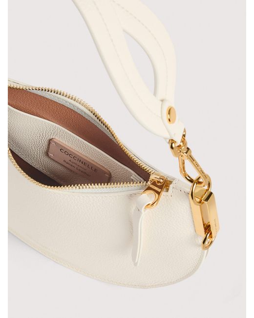 Coccinelle Natural Two-Sided Leather Shoulder Bag Sunup Small