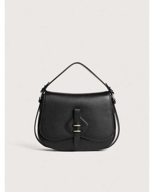 Coccinelle Black Micro Grained Leather Handbag Mavery Medium