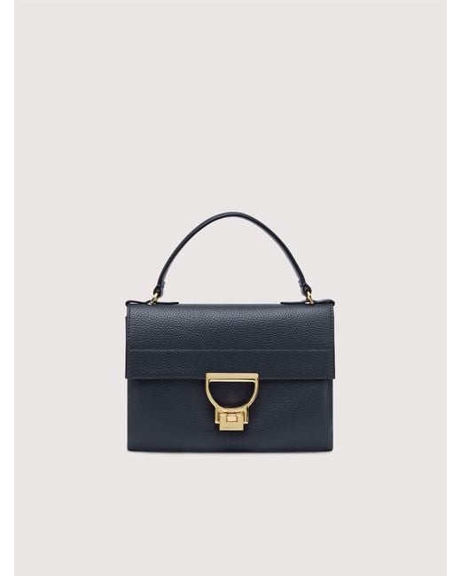 Coccinelle Blue Grained Leather Clutch Bag Arlettis Mini