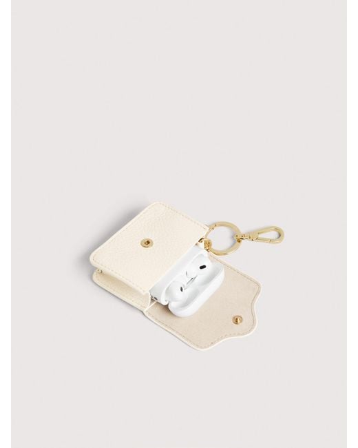 Coccinelle Natural Grained Leather Airpods Case C-Me