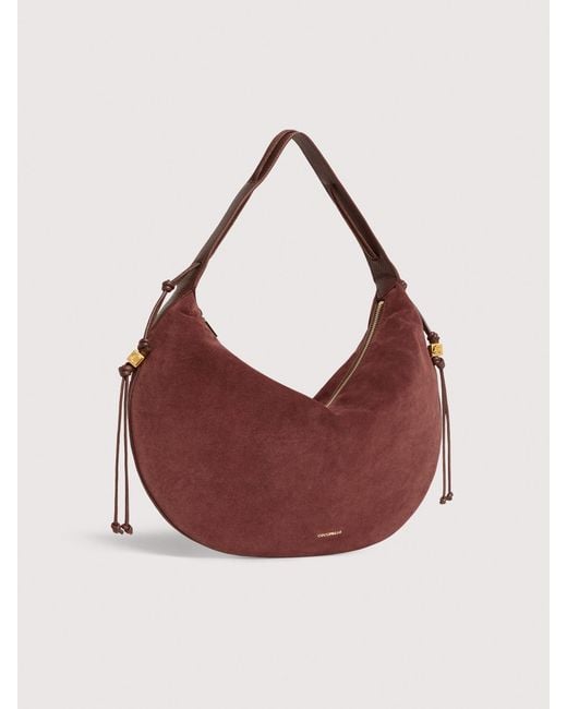 Coccinelle Pink Suede Shoulder Bag Thess Large