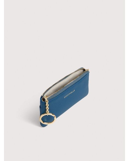 Coccinelle Blue Grained Leather Coin Purse C-Me Small