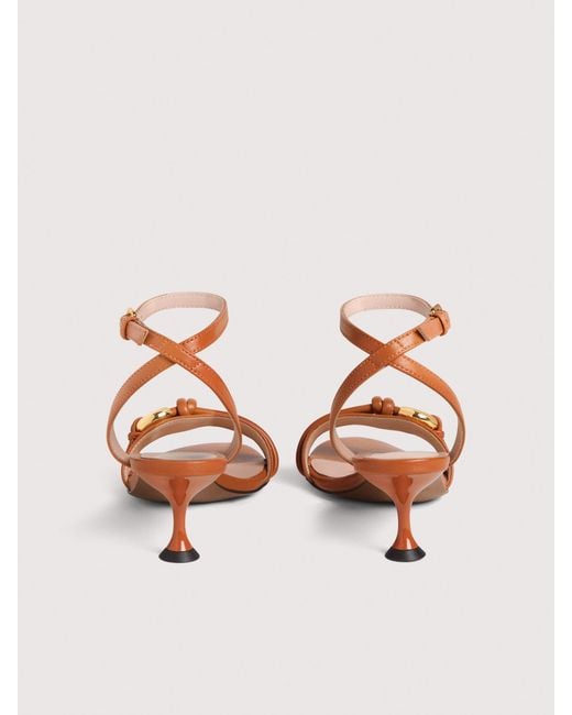 Coccinelle Pink Smooth Leather Sandals Finn